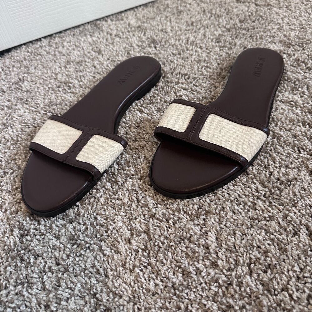 J Crew Leather Slide Sandals